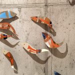 Fish Wall on cast concrete