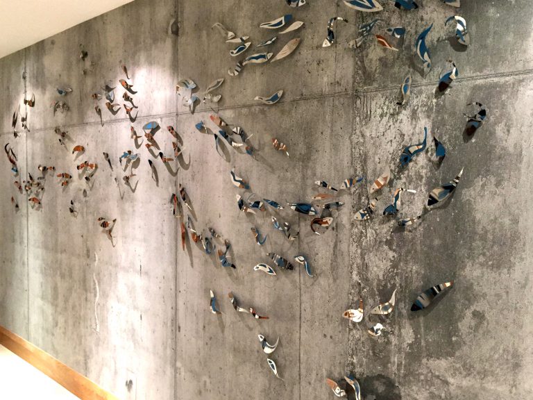 Fish Wall on cast concrete